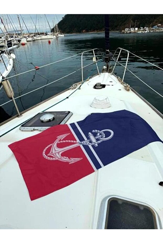 Unisex Anchor Pattern Red Navy Blue Beach Towel 70X150 1110Ç-