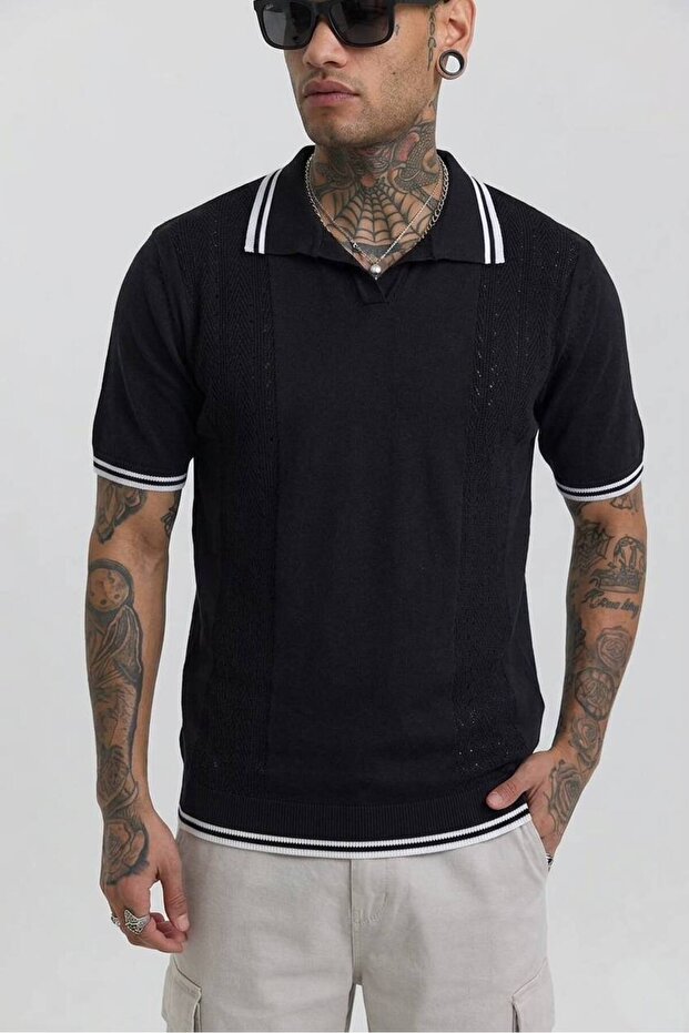 100% Cotton Italian Collared Mokeren Regular Fit Knitwear