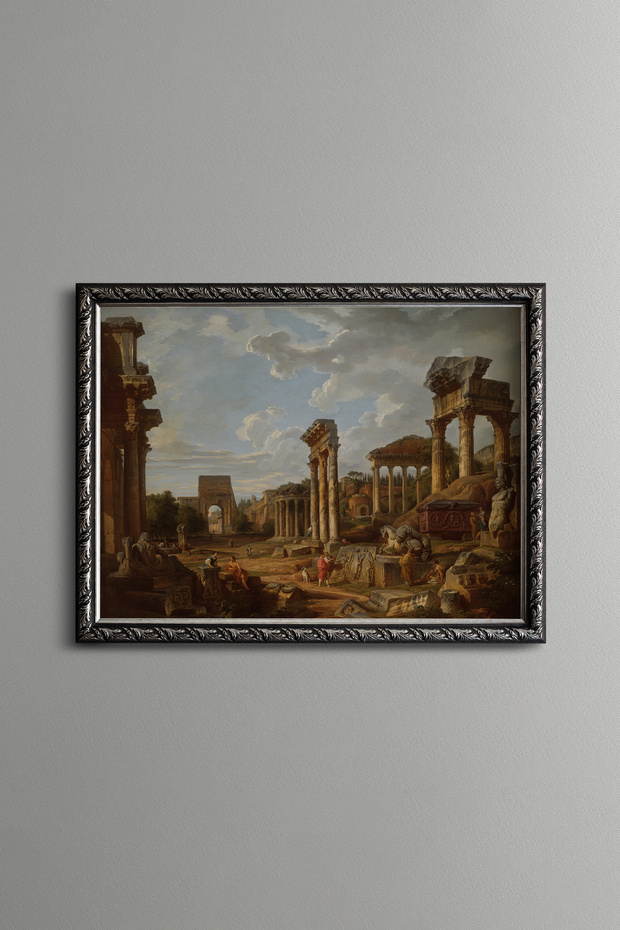 آثار روما القديمة - إطار بنمط عتيق - نموذج نحيف