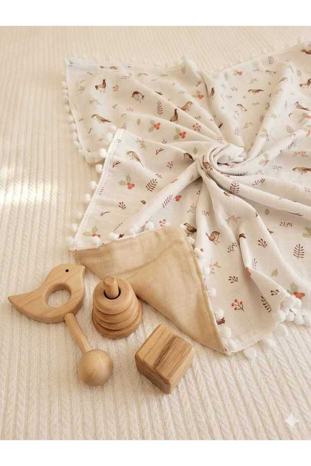 Muslin Baby Blanket Children's Blanket Swaddle Stroller Double-Sided Blanket 80X100
