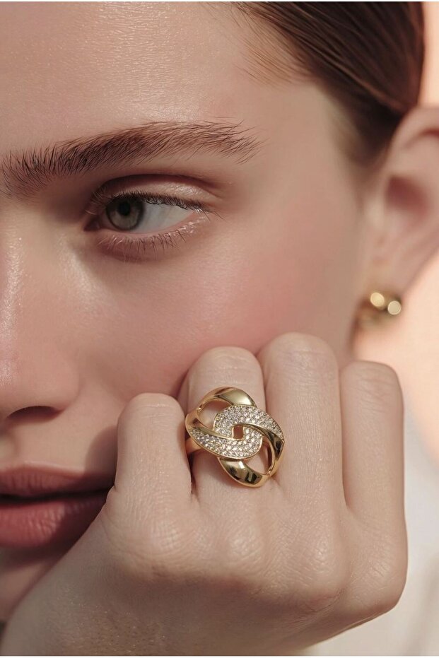 Luxury Adjustable Ring with Stone Pattern