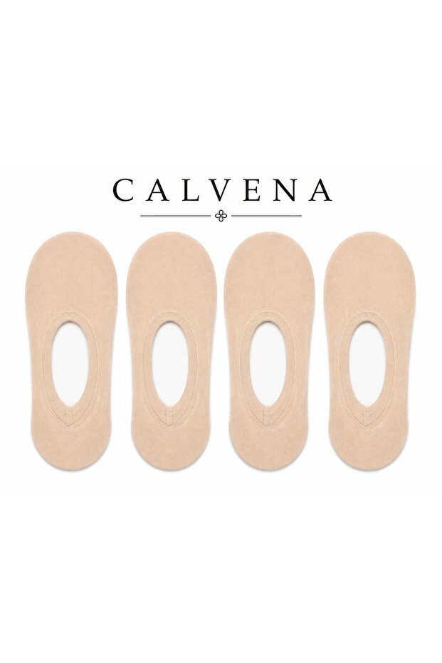 Women's 4-Piece Tulle Closed Invisible Skin Color Socks