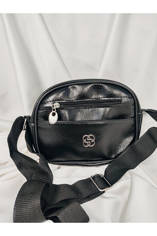 Small Crossbody Bag with Black Metal Buckle