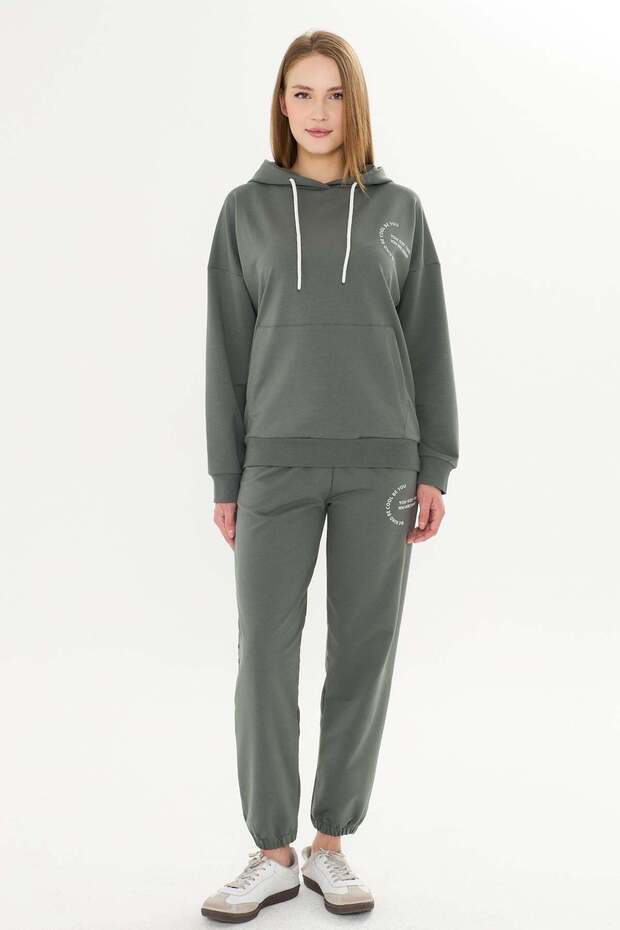 Women's Cotton Hooded Sweatshirt with Pockets, Lemon Mold 8513-L.K