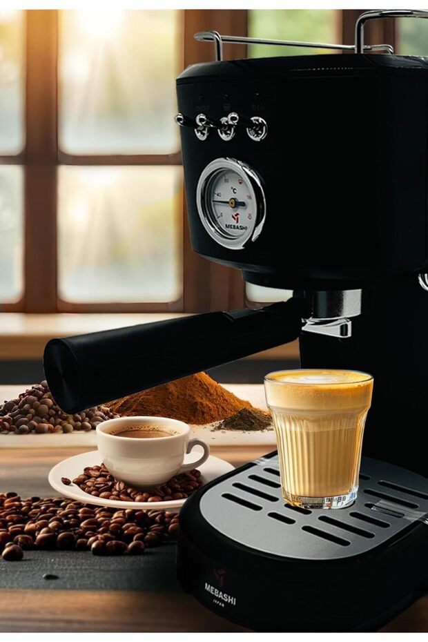 Espresso Coffee Machine - 1.2L, 20 Bar, Multi-Function (ME-ECM2040) (Black)| 1100W