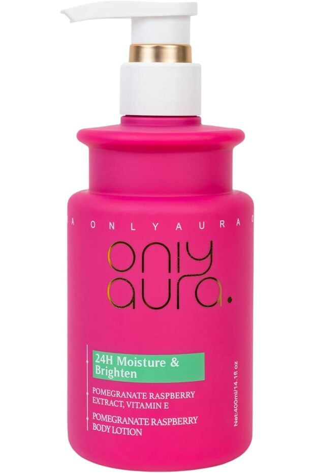 OnlyAura 24H Moisture & Brighten Body Lotion (400ml) –Pomegranate & Raspberry Extract