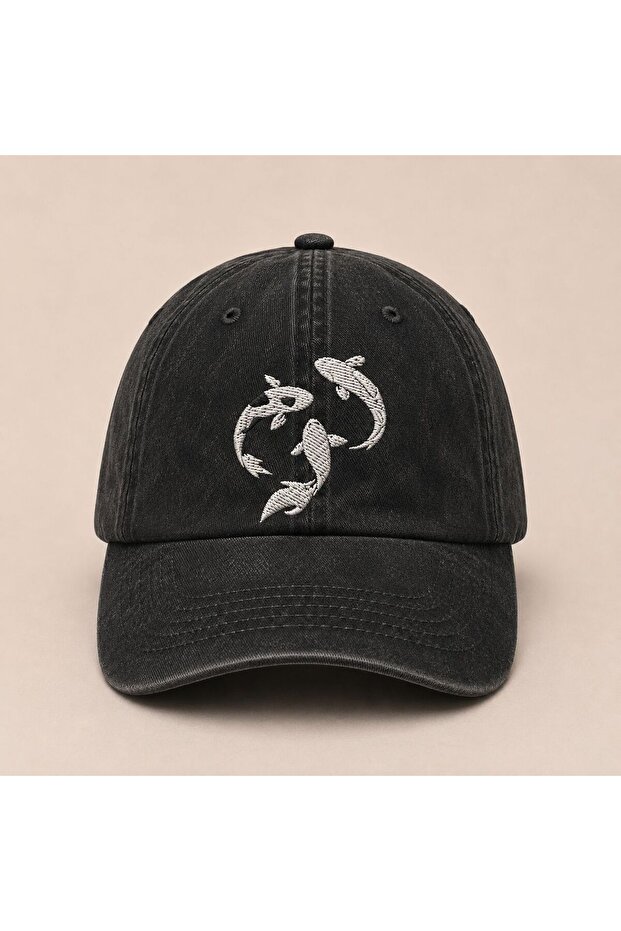 Far East Aesthetic Koi Embroidered Washable Casual Hat