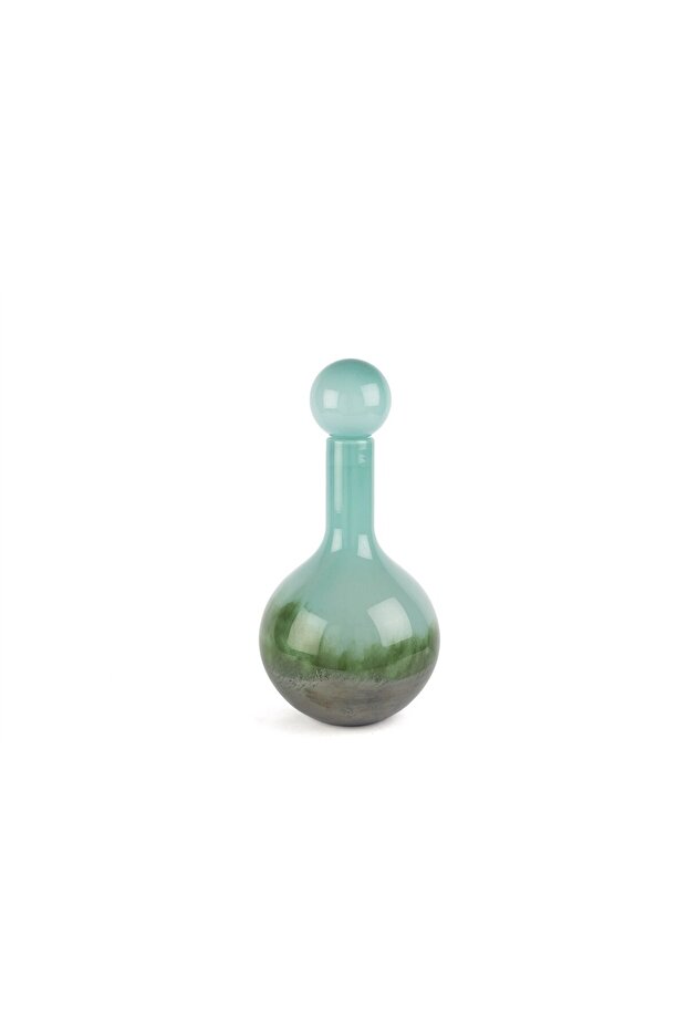 غطاء زجاجي أخضر تركواز مكعب 41x21 سم