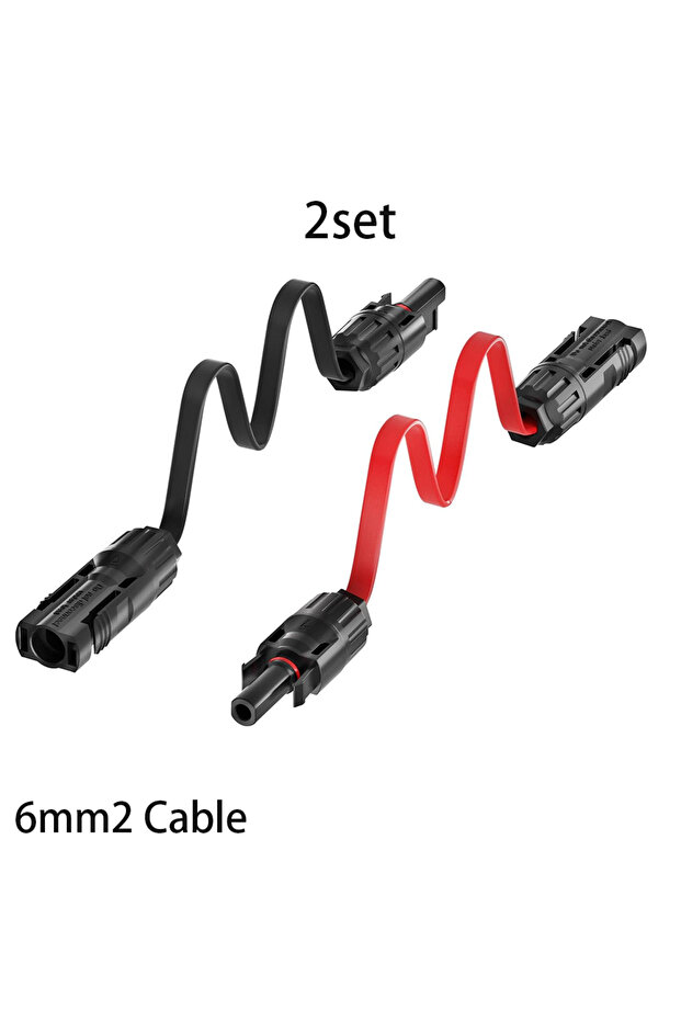 مجموعتان من كابلات تمديد الألواح الشمسية المسطحة JMUYTOP مقاس 6 مم²، 12/10 AWG، 4/6 مم²، موصلات مقاومة للماء للمركبات الترفيهية