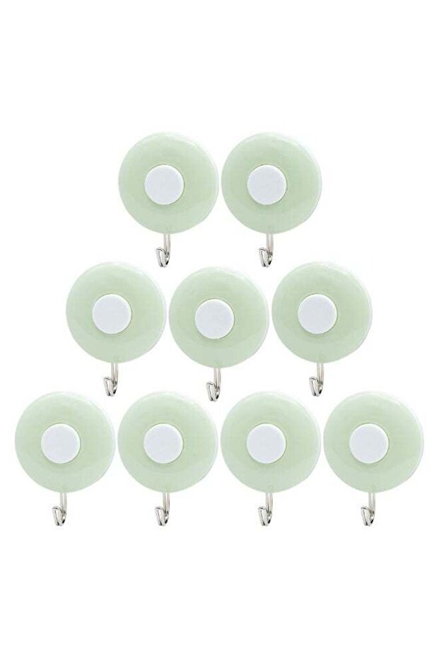 9 Pieces Adhesive Hooks Light Green Super Sticky Hooks for Hanging Towels, Keys, Clothes, Dress-Safe on Bathroom/Kitchen
