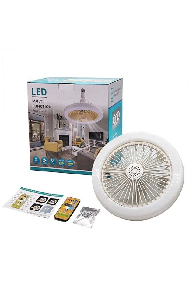 36W LED Multi-Function Ceiling Fan Light With Remote Control, Dimmable, 3 Wind Speeds, Timer, White