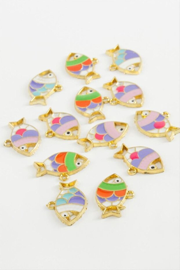 Fish Single Handle Enamel Bracelet and Pendant Apparatus 1 Piece