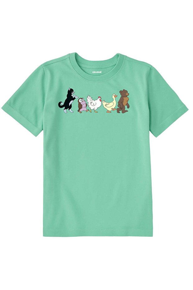Kids' T-Shirt - Walking Cute Animals Design