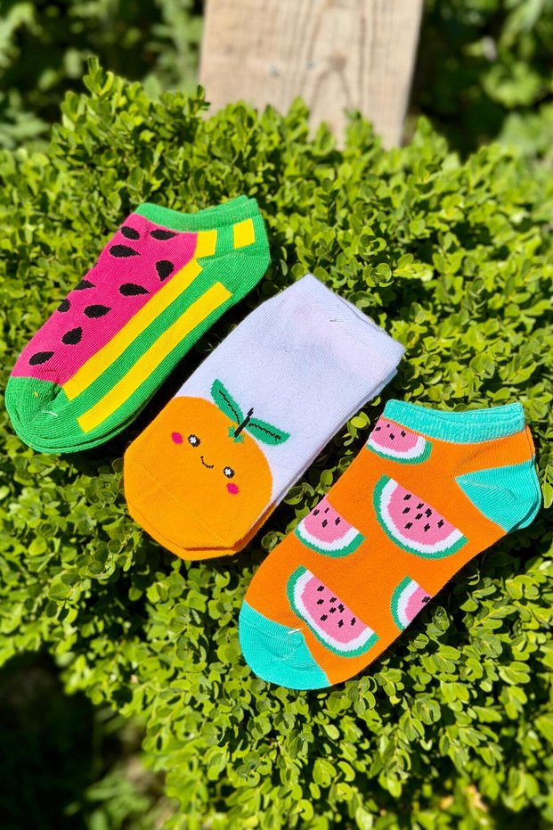 Fruit Patterned Booties Socks