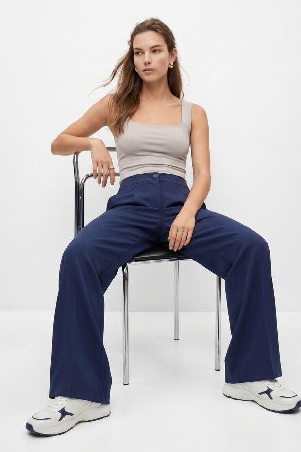 Laci Buttoned Wide Trousers 3206A - 1
