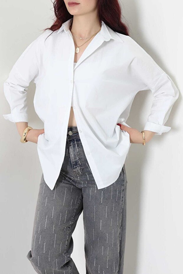 Oversize Poplin Shirt Black