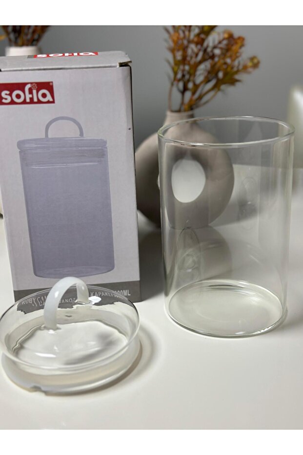 Ruby Glass Vacuum Lid 900 ml Jar Organizer - 2