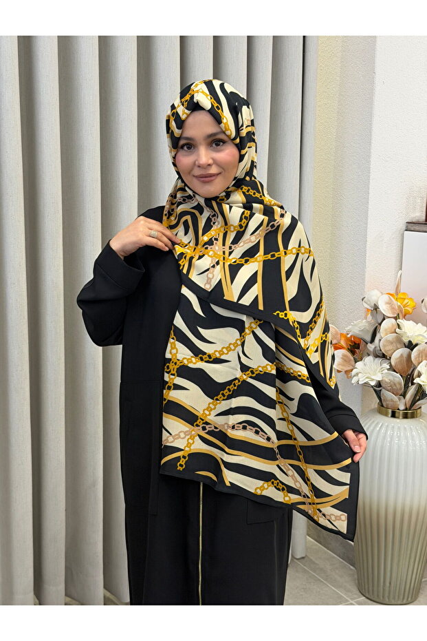 شال فسكوزي فلوش إليسا 75×190 ذهبي