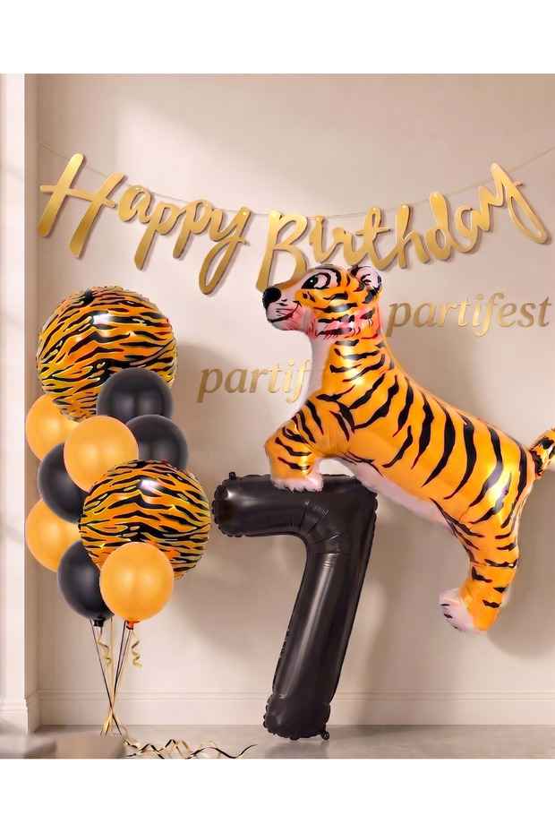 Safari Concept Tiger Balloon Set Tiger Party Concept Birthday Balloon Set Jungle Tiger Balloon