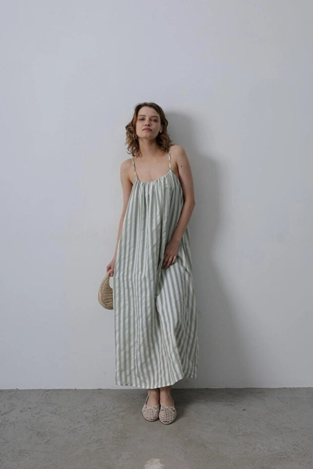 Strap Line Pattern Dress - 2