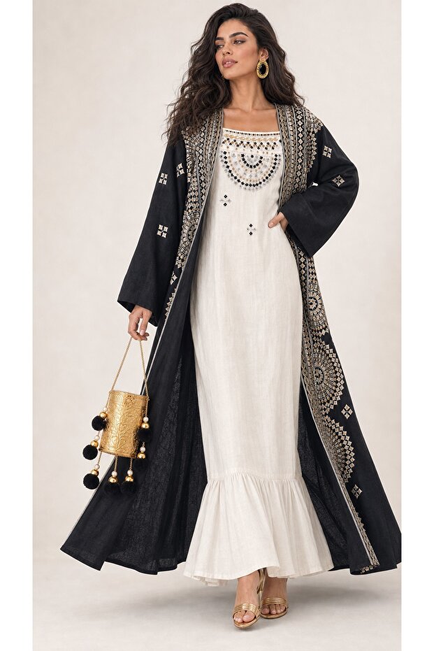2 pieces Linen abaya Kuwaiti bisht.