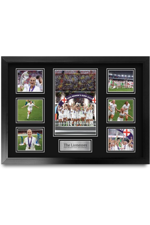 FR A2 England Womens Euro 22 Printed Memorabilia Signed Autograph Photograph Display for Womens Football Fans and Supporters - A2 Framed