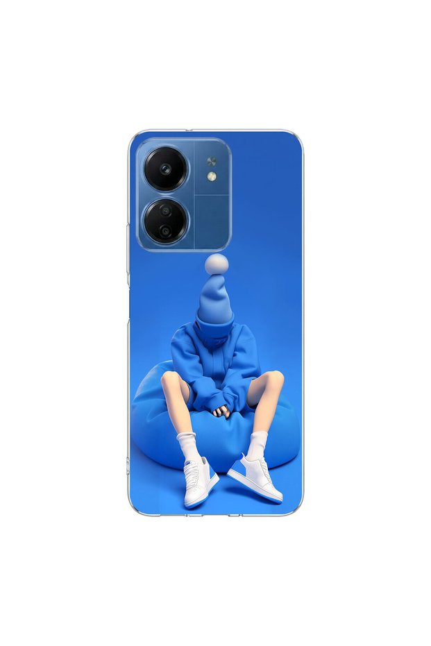 Redmi 13C Compatible No Face 5 Design Transparent Case