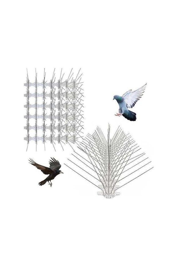 Bird Spikes -Stainless Steel 5-Pin Bird Repellent Spikes, Comes Assembled, Covers (Pack-Of 1)
