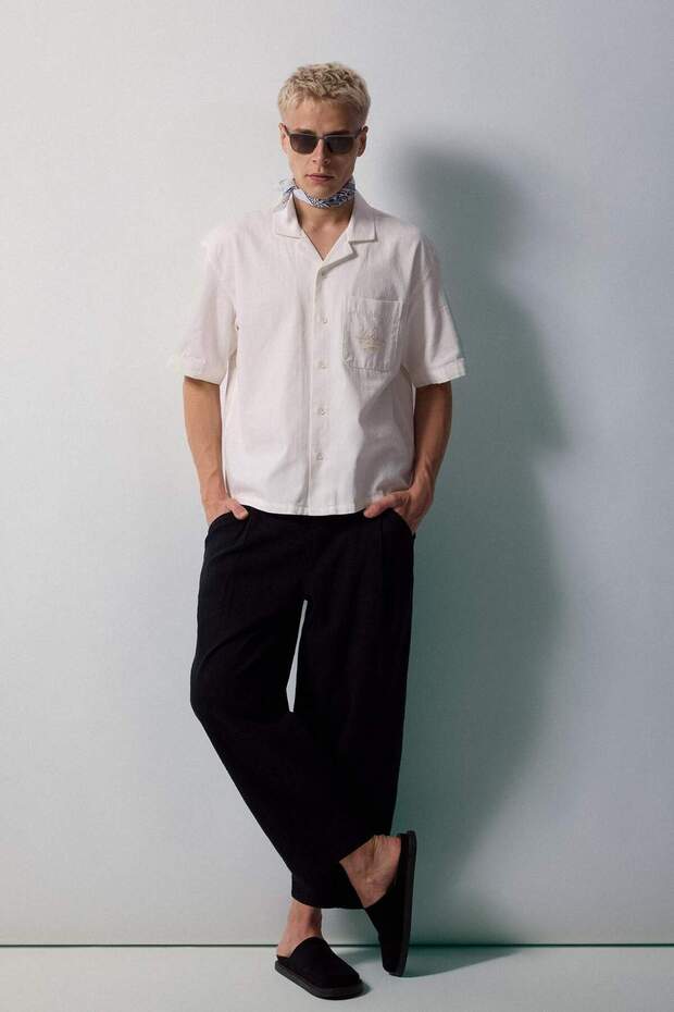 100% Cotton Wide Cut Black Shalwar Trousers I0904Ax26Sm