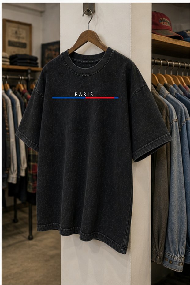 Modex Washed Oversize Unisex T-Shirt Washed Vintage Street Style Street Fashion Cotton Comfortable Fit Daily Wear T-Shirt