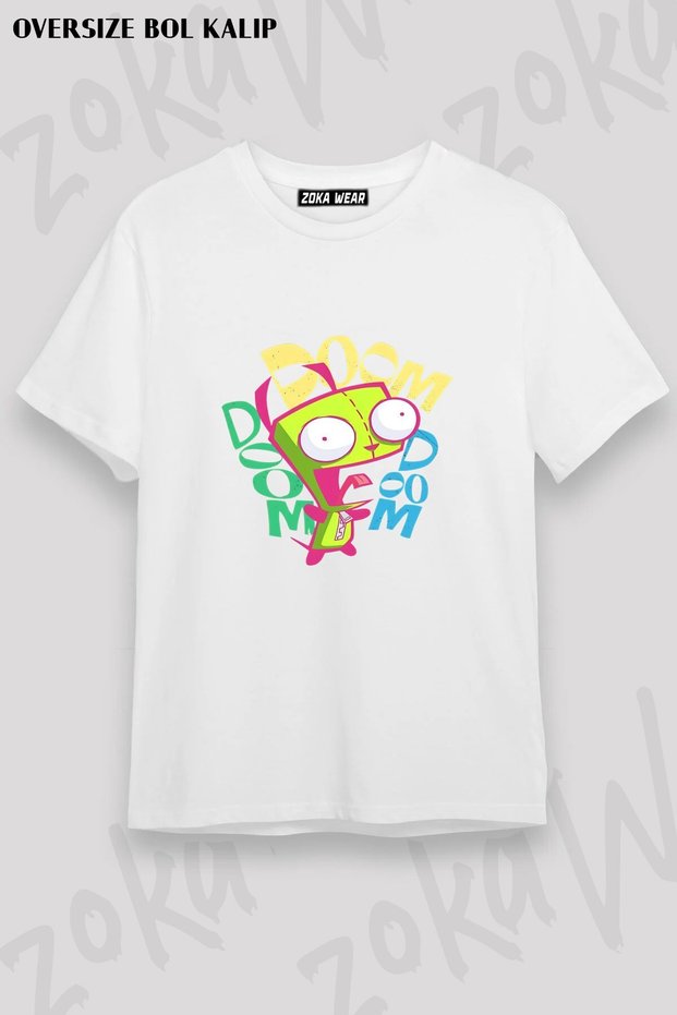 Unisex Loose Fit Invader Zim V15 Printed T-Shirt