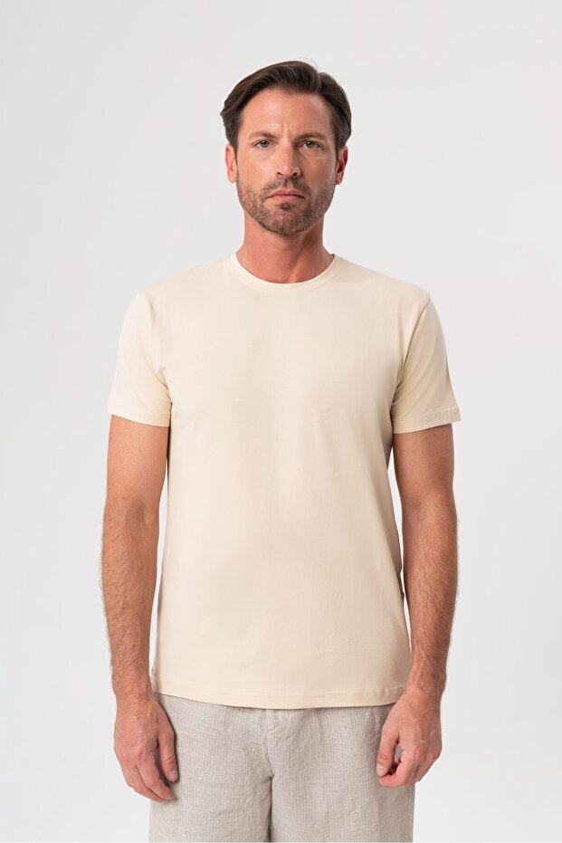 Beige Short Sleeve T-Shirt