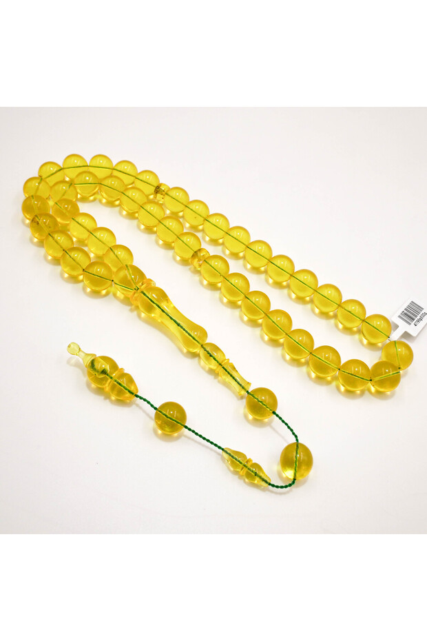 American Cast Rosary "First Grade" 41 Beads 13mm Translucent Yellow Prayer Beads 68.5g Tasbih