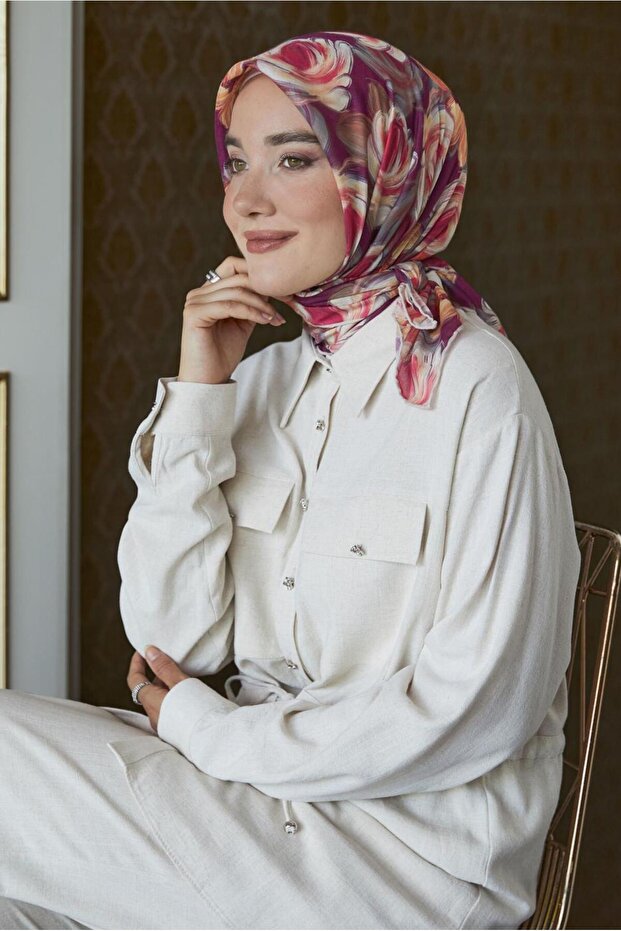 وشاح طبيعي منقوش 8636