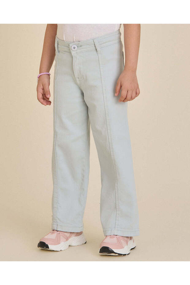 Girls Blue Wide Leg Jeans
