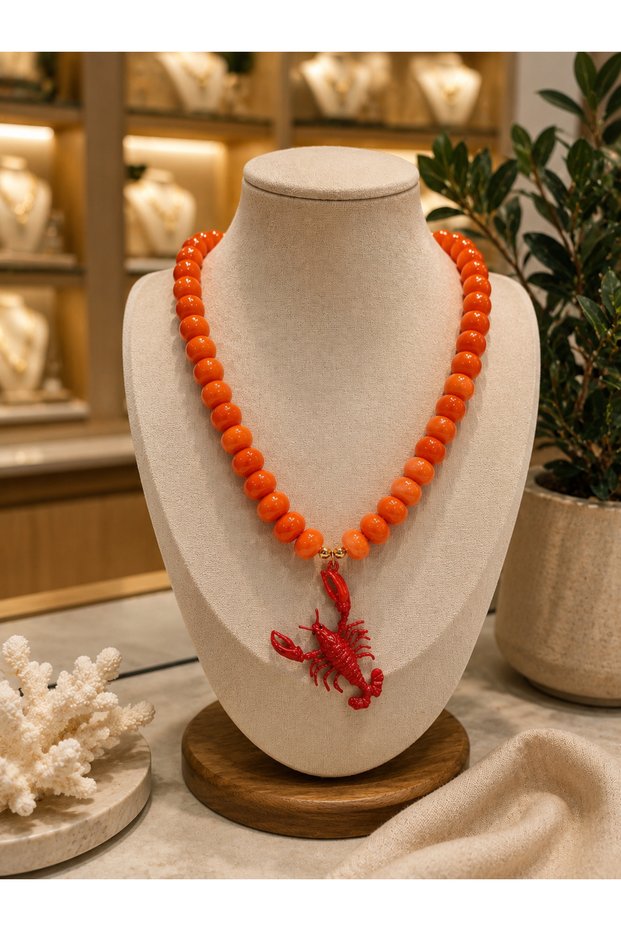 🦞 Coral Fire Necklace