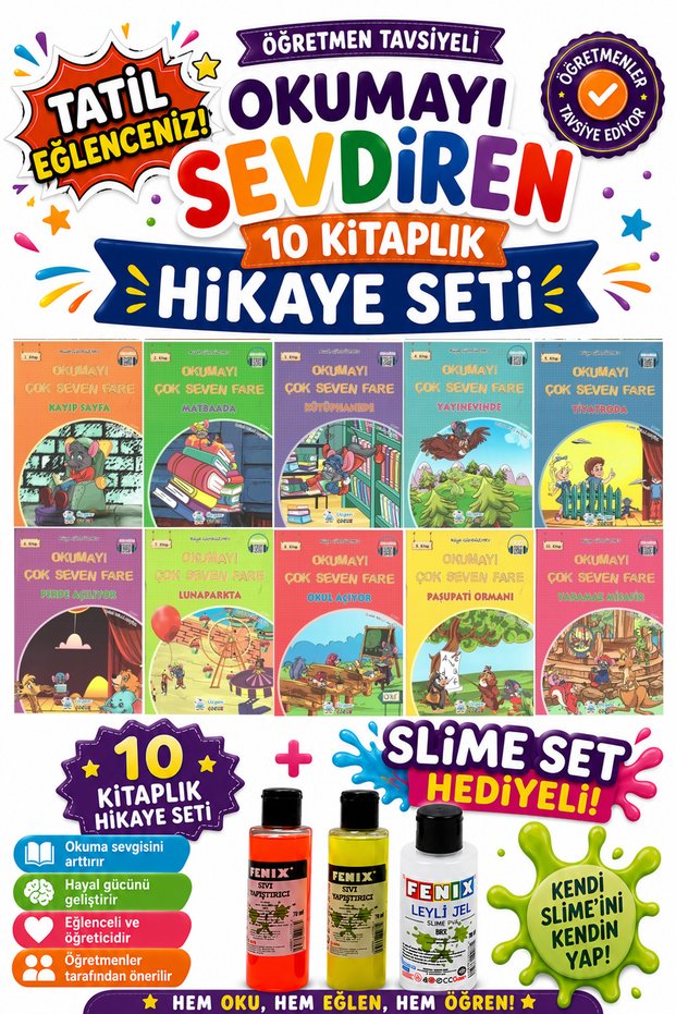 3Rd Grade Teacher Recommended 48-Page Story Set That Encourages Reading (10-Book Set with Slime Set Gift)
