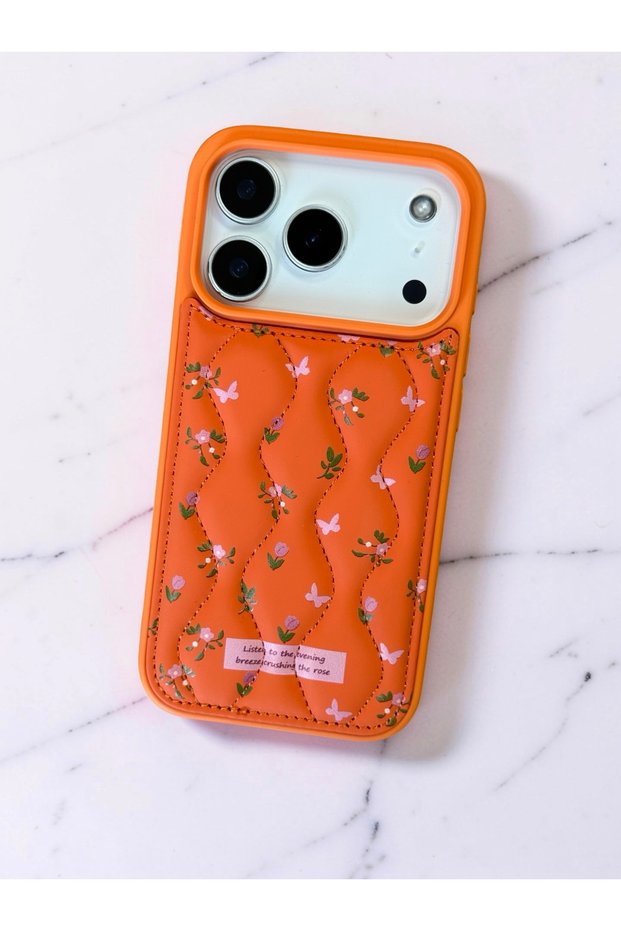 iPhone 17 Pro Max (6.9 Inch) Compatible Quilted Floral Pattern Puff Case with Special Box
