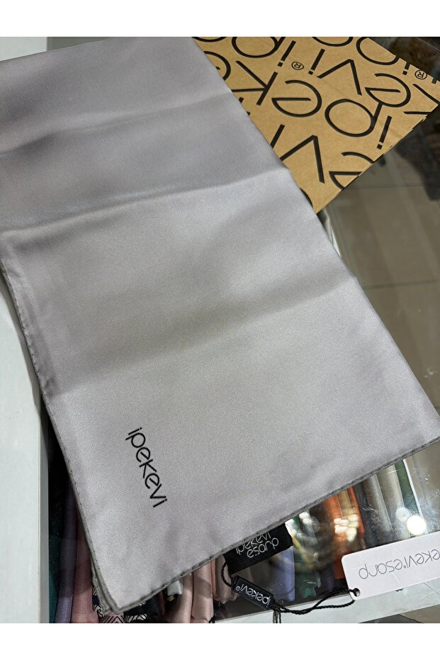 Plain Twill Silk Scarf Silver 01116