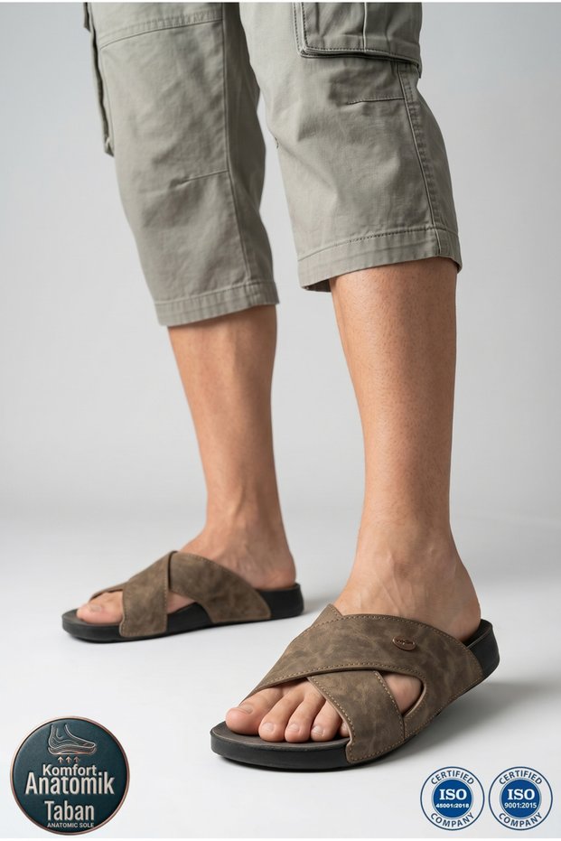 Toronto 4 Seasons Anatomical Cross Band Trend Style Men's Slippers
