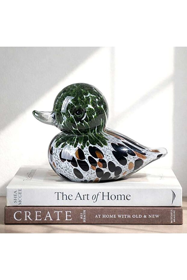 Daffy Glass Duck Decor Figurine 12.5x7.5x10cm - Multicolour
