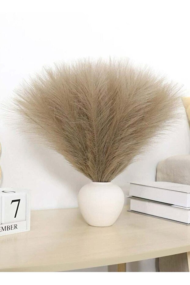 5 Pcs BrownTall Fluffy Boho Artificial Flowers for Home Decor