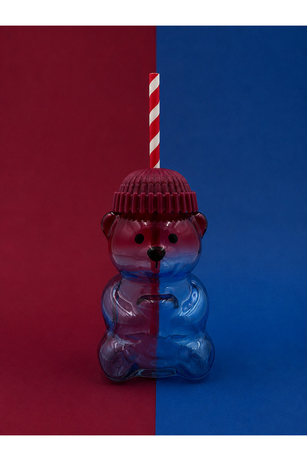 Barista Fan Premium Glass Cold Drink Cup Cute Teddy Bear Cup 550 ml