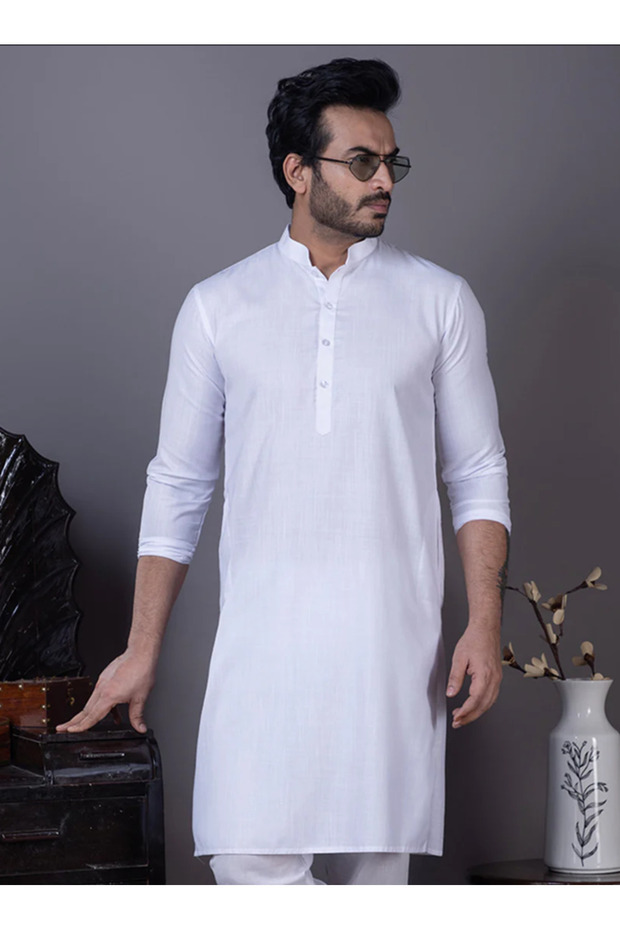 Mens Plain Cotton Kurta Set