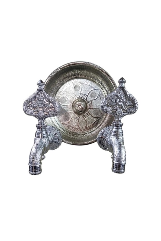 Double Hammam Stone Chrome Patterned Ottoman Faucet (Luxury, 100% Brass)