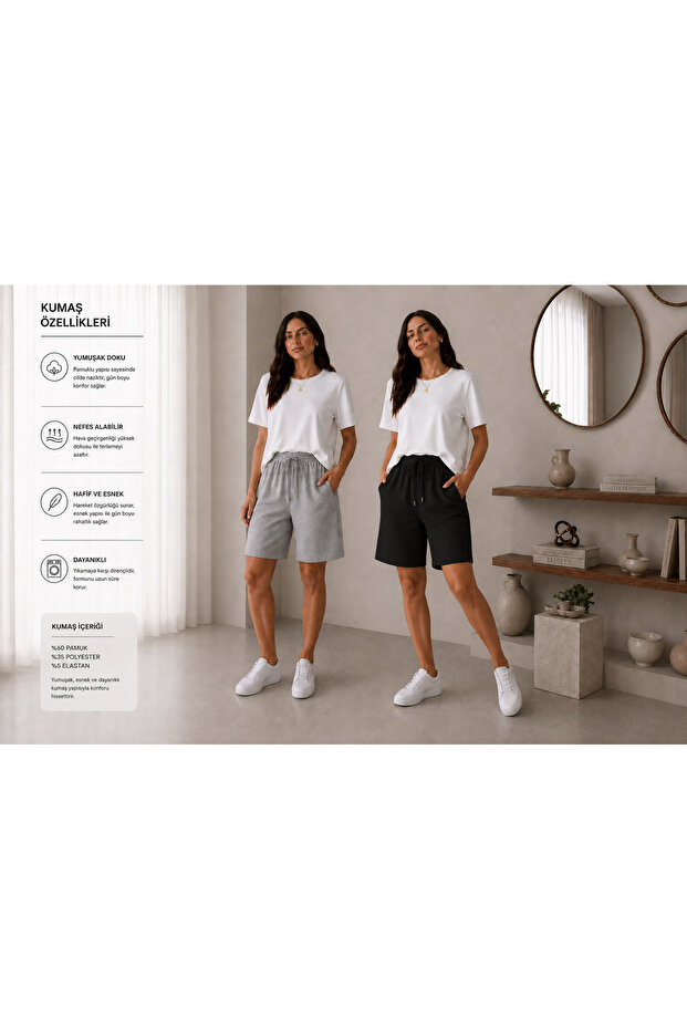2-Piece Women's Summer Shorts Lightweight Fabric Comfortable Use Comfort and Style Combined Fresh Touch