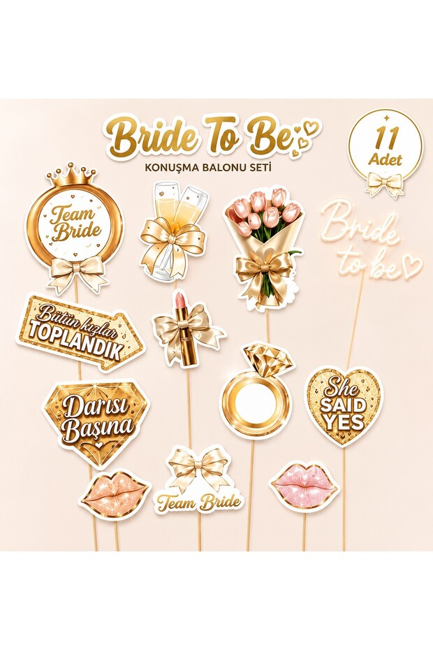 Bride to Be Speech Bubble Set 11 Pieces | Bachelorette Party Photo Shoot Accessory | Team Bride Photo Booth