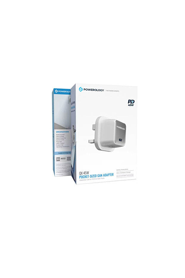 QX 45W Pocket-Sized GAN Adapter White