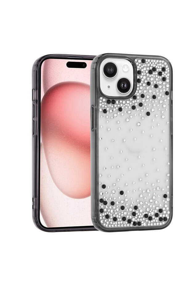 Apple iPhone 13 Case Drop Stone Patterned Colorful Silicone Edged Pera Silicone