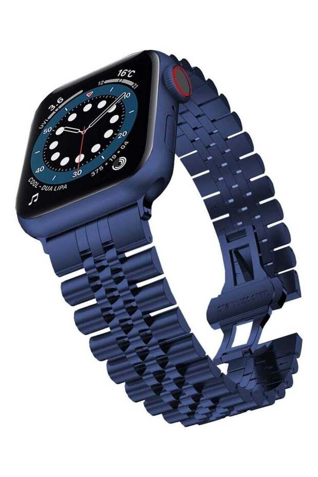 Compatible with Apple Watch Strap 41 mm 40 mm 38 mm, Metal Replacement Strap with Butterfly Clasp iWatch Watch Strap for Apple Watch